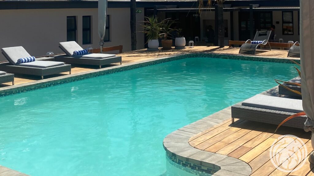 Heated swimming pool at Ochre & Ash during winter